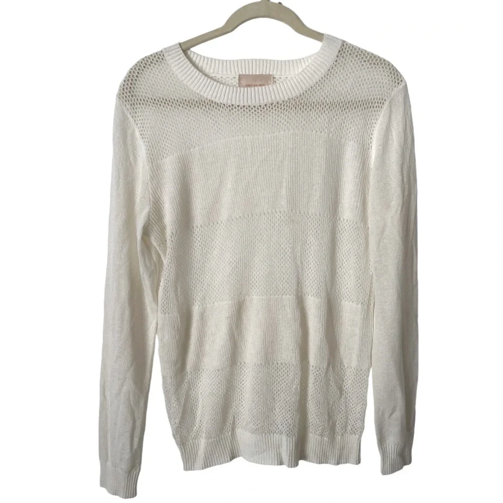 Skies Are Blue White Crewneck Lightweight Pullover‎ Sweater M